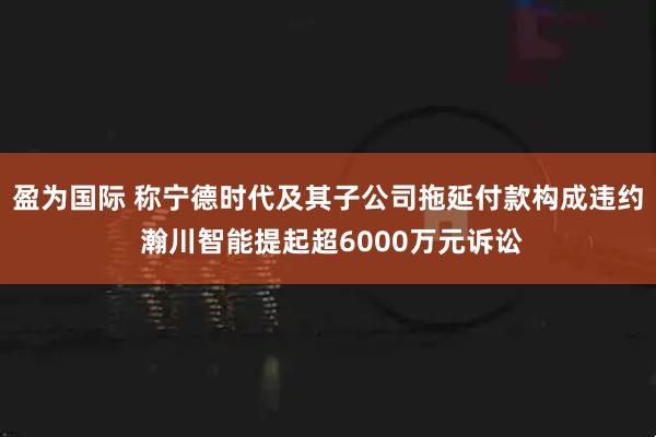 盈为国际 称宁德时代及其子公司拖延付款构成违约 瀚川智能提起超6000万元诉讼